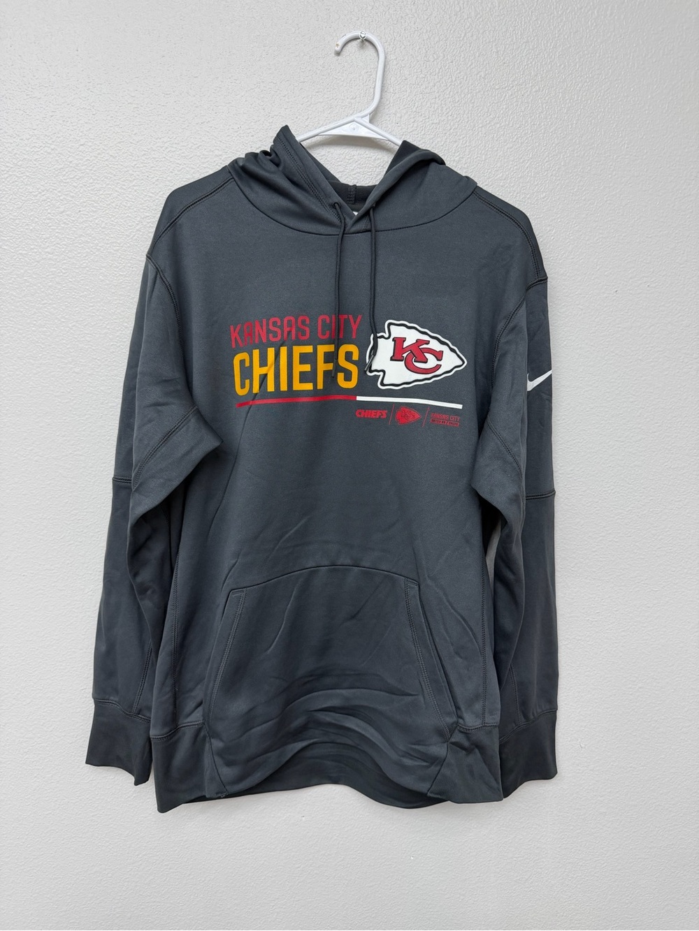 NWT Nike Kansas City Chiefs NFL Gray Pullover Hoodie Sweatshirt Size L